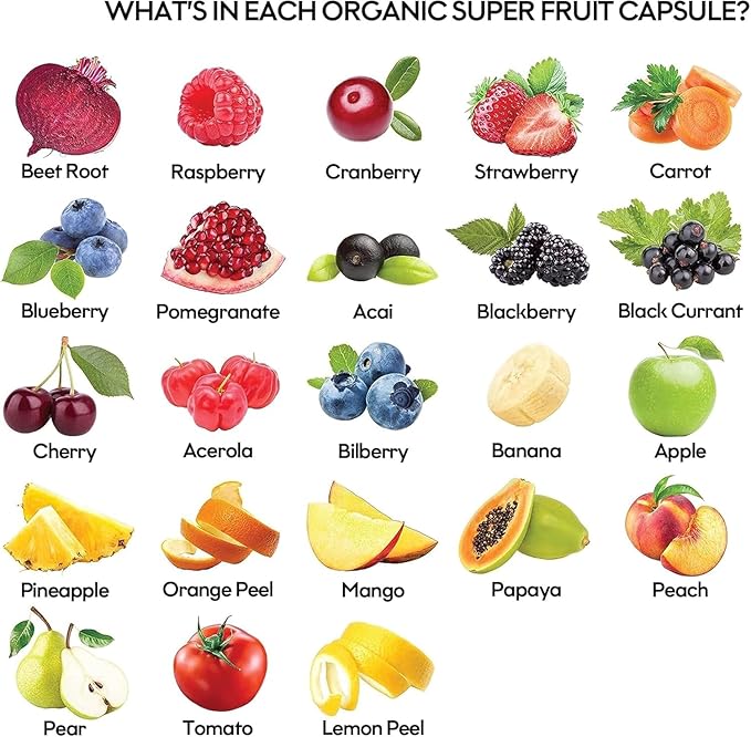 ROOTIE Fruits and Veggies Supplement Powerfull Blend of 39 Whole Fruits and Veggies, Fills Nutritional Gaps, Get Energy, Well-Being. USA Made Non-GMO/Vegan/Gluten Free.(60 Day Supply)