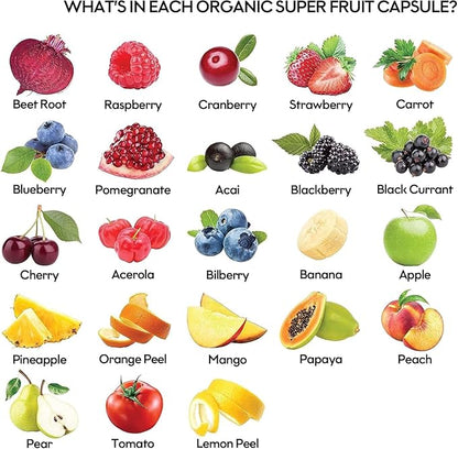 ROOTIE Fruits and Veggies Supplement Powerfull Blend of 39 Whole Fruits and Veggies, Fills Nutritional Gaps, Get Energy, Well-Being. USA Made Non-GMO/Vegan/Gluten Free.(60 Day Supply)