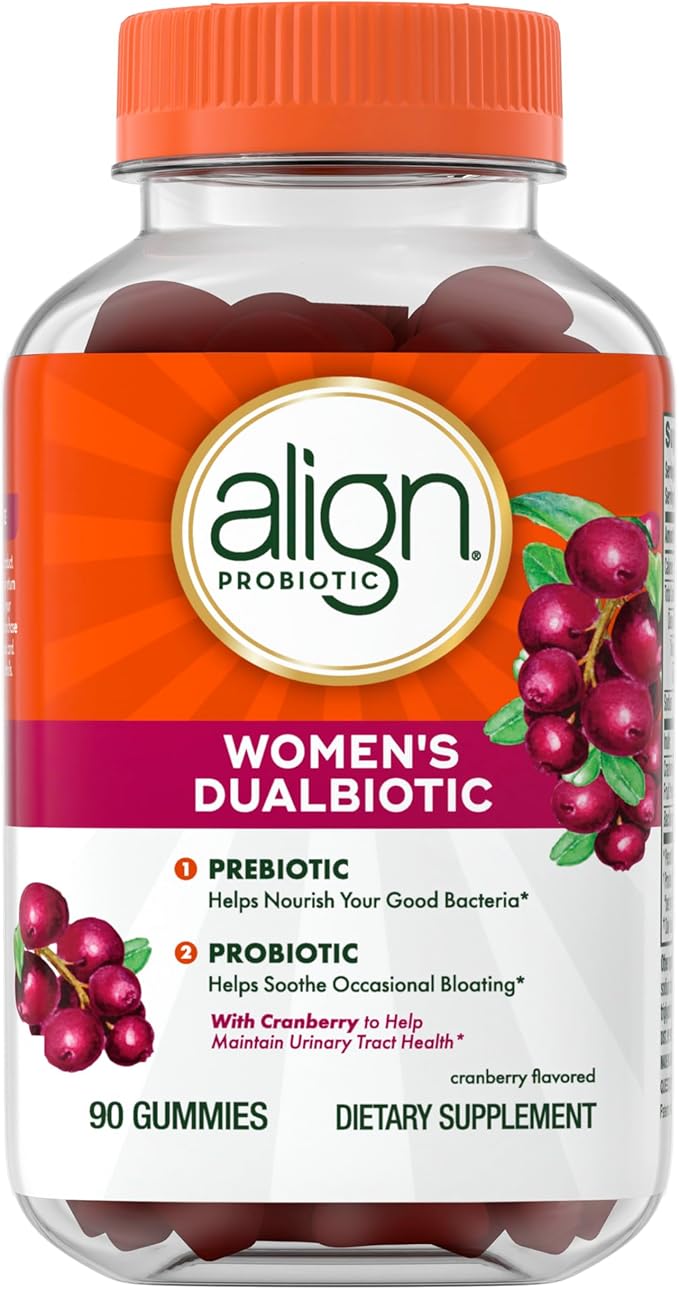 Align Probiotic, Women’s Dualbiotic Gummies, Cranberry Flavor, 90ct