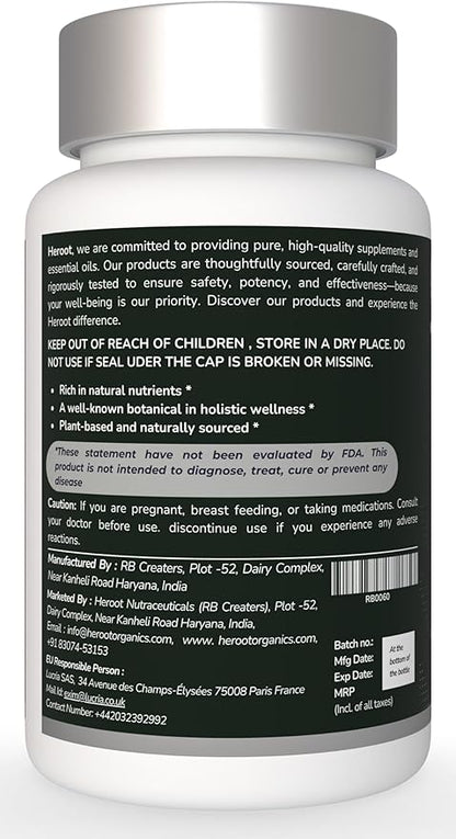 Organic Amla Capsules – Natural Vitamin C Supplement for Immunity, Skin, and Hair Health – 60 Capsules