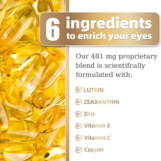 Eye Vitamin & Mineral Supplement with Lutein, Zeaxanthin, Supports Eye Strain, Vision Health for Adults with Vitamins C & E, Vegan Eye Vitamins Supplement, N2 (1)