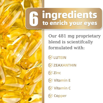 Eye Vitamin & Mineral Supplement with Lutein, Zeaxanthin, Supports Eye Strain, Vision Health for Adults with Vitamins C & E, Vegan Eye Vitamins Supplement, N2 (1)