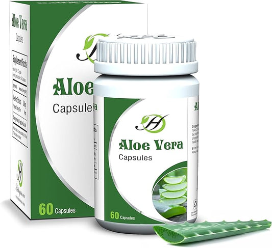 Aloe Vera Capsules 500mg 60 Capsules - All Natural Vegetarian Capsules with 100% Pure Aloe Vera for Skin, Hair, Nails……