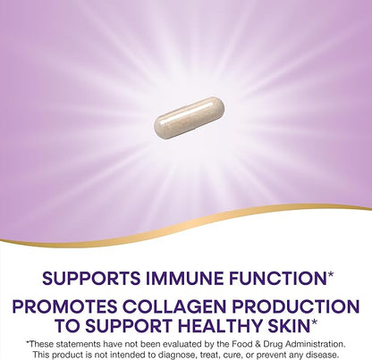Nature’s Way Extra Strength Vitamin C with Bioflavonoids, Supports Immune Health*, Promotes Collagen Production for Healthy Skin*, 1g Vitamin C per Capsule, 100 Vegan Capsules (Packaging May Vary)