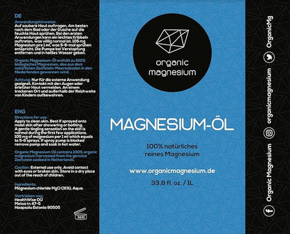 Oil - Spray Bottle NOT Included - 100% Pure Topical Magnesium Chloride for Leg Cramps from Ancient Zechstein Seabed | for Sports, Relaxing & Sleep | Spray Bottle Refill (33,8 fl oz)