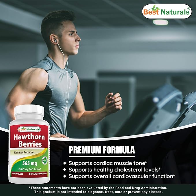 Best Naturals Hawthorn Berry 565 mg 180 Capsules (180 Count (Pack of 1))