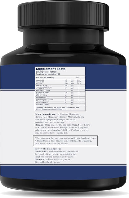 Strenthman Tablet | 100% Vegetarian Formulation | 100% Natural | No Side Effect (60, Tablets, Pack-2)