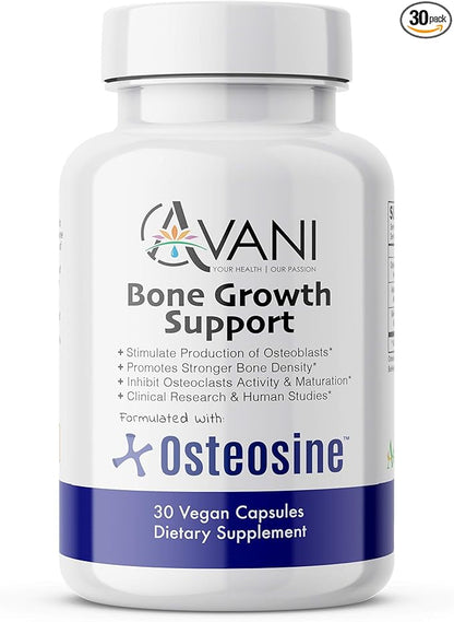 – Osteosine Bone Growth Support - Increase Bone Calcium Levels and Bone Strength - Enhanced Absorption with BioPerine and AstraGin - Gluten Free Bone Supplement - 30 Vegan Capsules