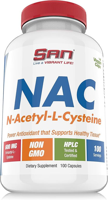 N-Acetyl-L-Cysteine (NAC), Immune, Respiratory, Liver Health, NAC 600 mg, Potent antioxidant Support, Free-radicals, Easy to Absorb, 100 Capsules