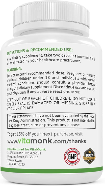 VitaMonk Mitochondrial Supplements - MitoTrax - Revitalize and Repair Cells - Mitochondria Supplement for Cellular Energy - Advanced Mitochondrial Formula - PPQ Supplement Formula - 60 Capsules
