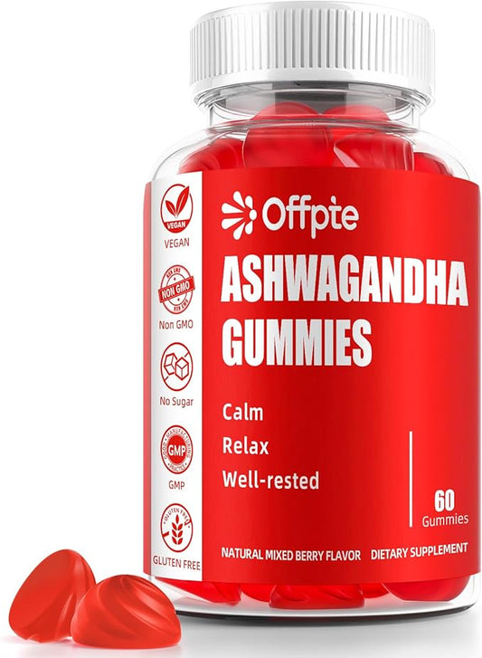 Ashwagandha Gummies for Women and Men, KSM-66 Ashwagandha Root Extract Supplement for Sleep aid, L-Theanine, GABA, Chamomile,Turmeric with Black Pepper(Natural Berry F)