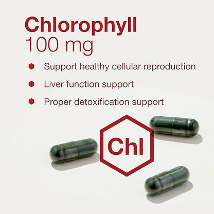 Protocol Chlorophyll - Supports Detox Cleanse, Liver Function & Internal Deodorant* - Non-GMO & Soy Free - 90 Veg Capsules