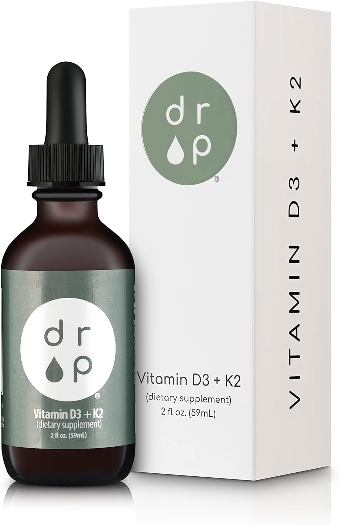 Drop Supplements Organic Trace Minerals Electrolyte Drops, Vitamin D3+K2 Drops and Vitamin B12 Liquid Drops Bundle