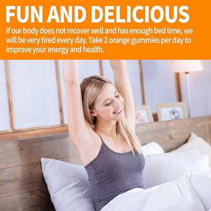 Magnesium Glycinate Gummies 600mg, Sugar Free Magnesium Potassium Supplement with Calcium, Vitamin D3, K2, CoQ10 for Adults and Kids, Stress & Muscle Relief, Orange (60 CT)