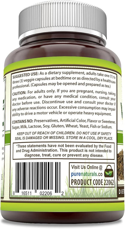 Pure Naturals Valerian Root Supplement | 500 Mg | Veggie Capsules | Non-GMO | Gluten Free | Made in USA (120 Count)
