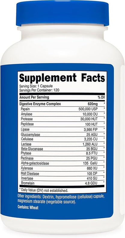 Nutricost Digestive Enzymes 620mg, 120 Capsules - Complete Digestive Enzyme Supplement