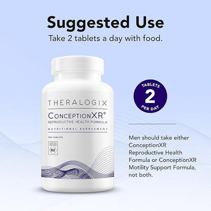 Theralogix ConceptionXR Reproductive Health For Men, Men's Preconception Vitamins for Fertility Support, Male Fertility Supplements for Sperm Health, NSF Certified - 180 Tabs (90-Day Supply), Unflavor