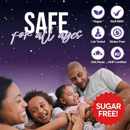 FIOR Sugar Free 120-Count Sleep Aid & Calm Gummies, Melatonin Gummies Sleep Aids for Adults & Kids. Gummy Vitamins for Sleep. Adults & Kids Melatonin & L-Theanine Gummies Natural Herbal Sleep Aid.