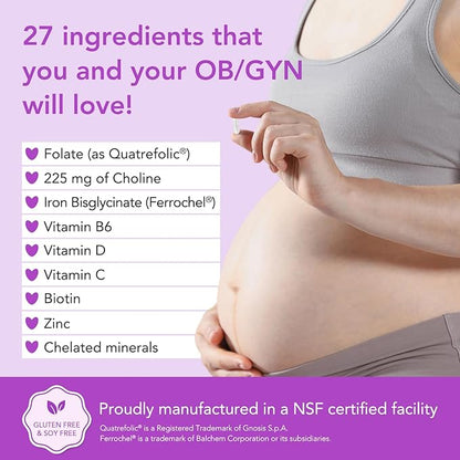 Premom Prenatal Vitamins for Women & Prenatal DHA Fish Oil - Conception for Her Multivitamin: 27 Nutrients + Triglyceride Omega 3 with 470mg DHA - Fertility Support for Women