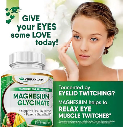 Magnesium Glycinate Supplement, 400mg, for Men & Women, for Stress, Energy, Muscle Cramps, Joint Support, Chelated, High-Absorption, Non-Laxative, Gluten-Free