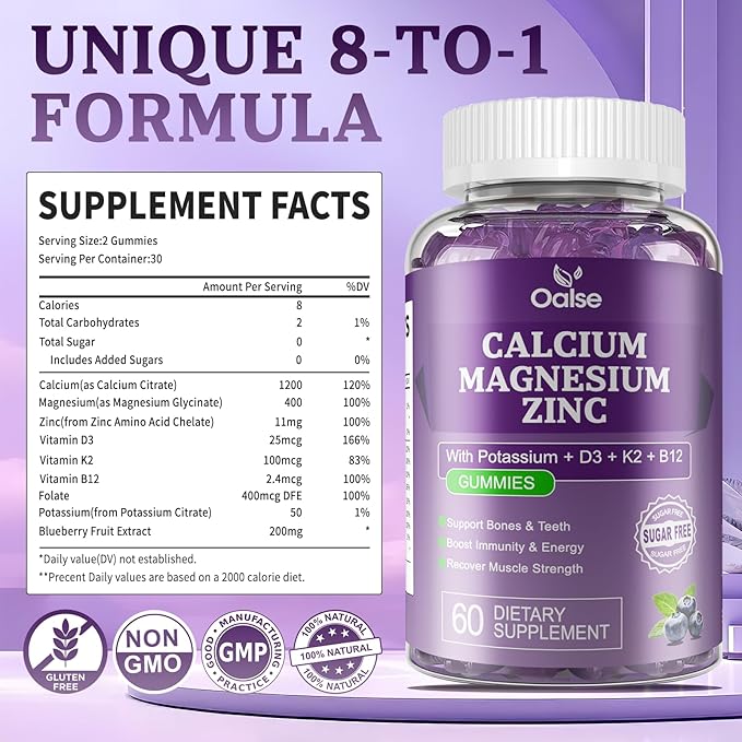 (Only 100) Calcium Magnesium Zinc Gummies and Potassium Magnesium Gummies Bundles