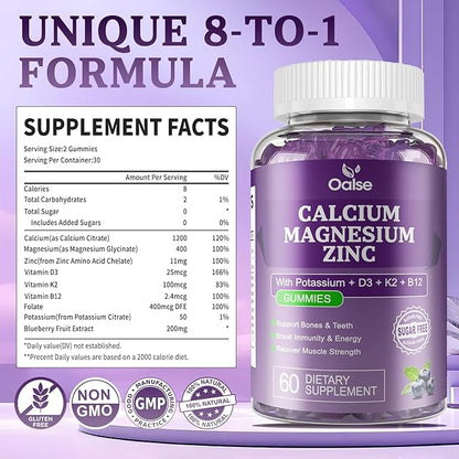 (Only 100) Calcium Magnesium Zinc Gummies and Potassium Magnesium Gummies Bundles