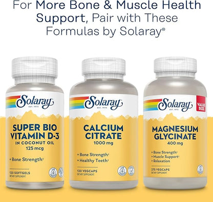 Solaray Magnesium Amino Acid Chelate, Healthy Bone Strength, Muscle, Nerve & Cardiovascular Support, 100 VegCaps