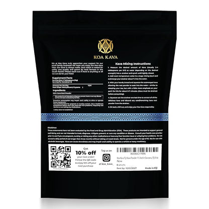 Koa Kava Fiji Premium Noble Waka Tea - Made From Lateral Root in Savusavu, Fiji. 8 oz Powder