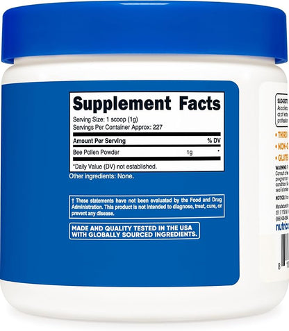 Nutricost Bee Pollen Powder (8 oz) (Unflavored) - 227 Servings, Gluten Free, Non-GMO, Vegetarian Dietary Supplement