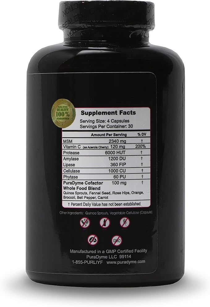 MSM with Cofactor Whole Food Blend – 180 Vegan Capsules