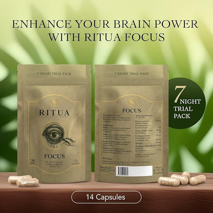 Wellness Nootropic Mushroom Supplement 7-Day Trial Pack, Brain Supplement to Enhance Memory and Focus, Contains Bacopa, Gingko, Cordyceps, Vitamin B6 & Tyrosine, 14 Mushroom Capsules for Adults