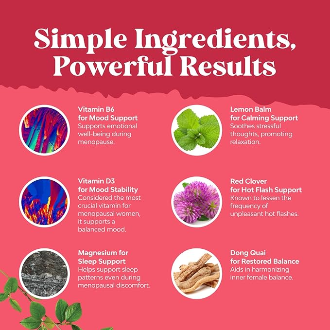 Complete Herbal Menopause Supplement for Women - Multibenefit Menopause Ease Hormone Balance for Women for Night Sweats Mood and More with Dong Quai Vitex Chaste Berry and Black Cohosh - Mini Caps