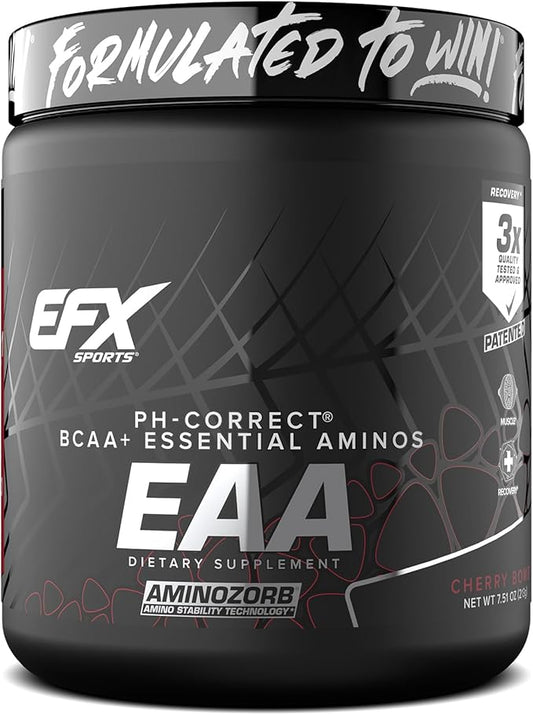 EFX Sports Training Ground EAA | Essential Amino Acids Supplement | Energy & Protein Synthesis | Pre, Intra, or Post Workout | 40 Servings (Cherry Bomb)