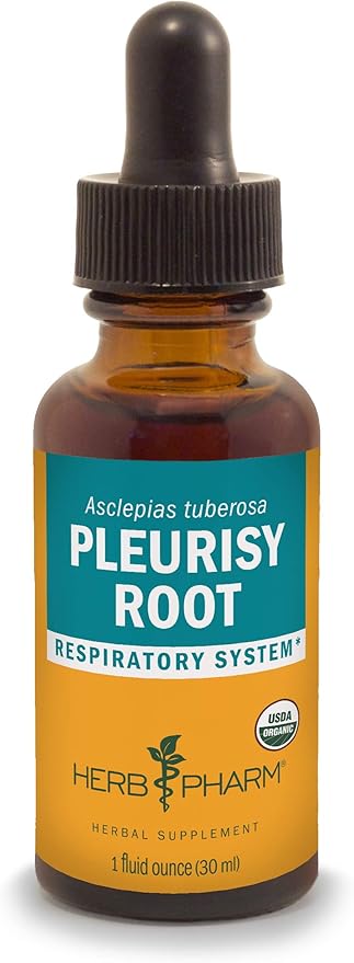 Herb Pharm Certified Organic Pleurisy Root Liquid Extract for Respiratory System Support 1 Fl Oz