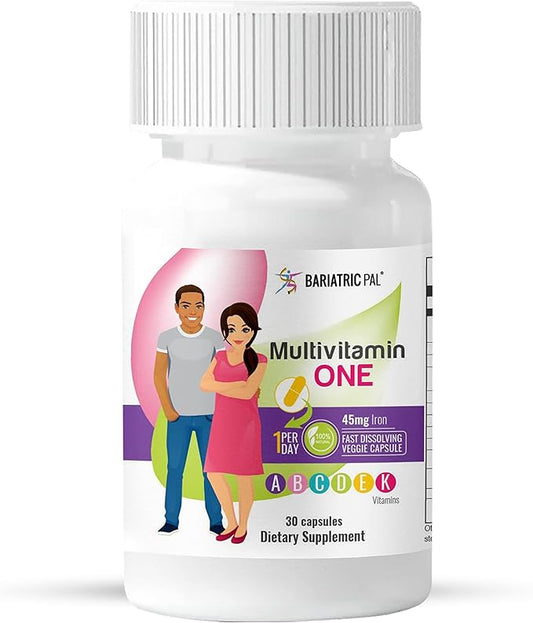 BariatricPal Multivitamin ONE 1 per Day! Bariatric Multivitamin Capsule with 45mg Iron (30 Count)