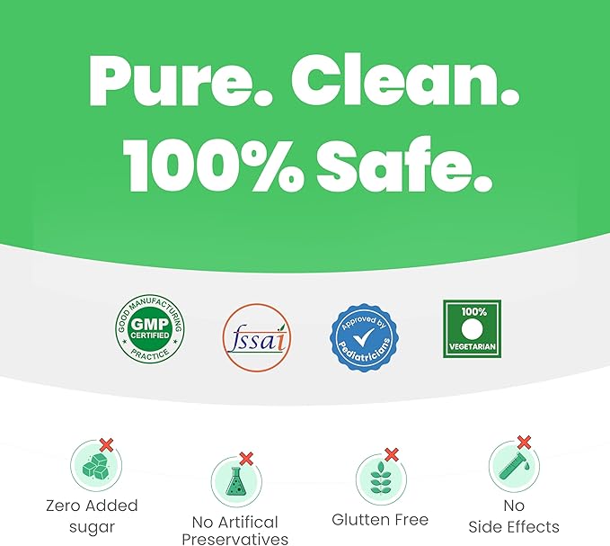 Kids Multivitamin Gummies |2+ Years| No Added Sugar | DHA, Vitamin D3, B12, C, A, Zinc & Iron | Immunity & Bone Health | No Preservatives I Gluten Free I Strawberry Flavour I 30 Day Pack