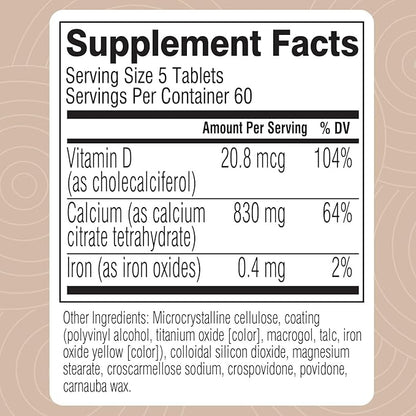 Swisse Calcium with Vitamin D3 and Citrate 830mg | Supplement for Women & Men | Bone Strength Support | Calcio | 300 Tablets | 2-Month Supply