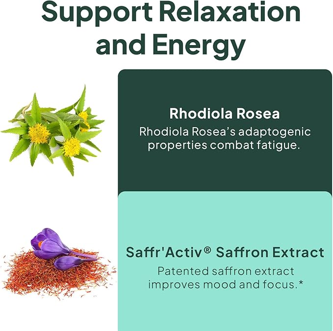 Chill Buttons - Organic Ashwagandha Reduces Tension, Enhances Memory and Vision, and Brightens Mood - Contains Ashwagandha KSM-66, Rhodiola Rosea, and Organic Saffron