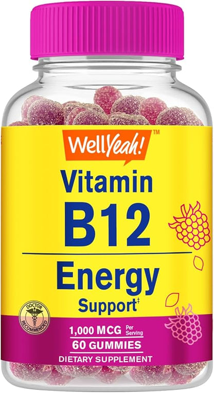 Vitamin B12 1000mcg + Vitamin D3 5,000 IU Sugar Free, Gummies Bundle - Great Tasting, Vitamin Supplement, Gluten Free, GMO Free, Chewable Gummy
