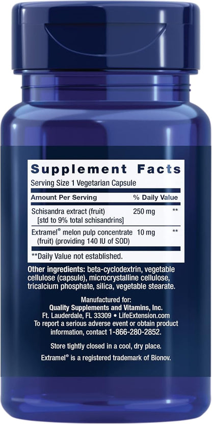 Life Extension Liver Efficiency Formula, Supports Healthy Liver Function at The Cellular Level and Optimal Levels of antioxidants in Liver Metabolism, Gluten-Free, Non-GMO, Vegetarian, 30 Capsules