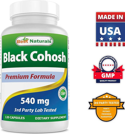 Best Naturals Black Cohosh 540 Mg 120 Capsules (120 Count (Pack of 2))