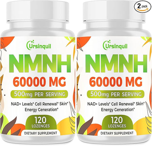 Sublingual NMNH 500mg (Dihydronicotinamide Mononucleotide) (240 Servings, NMNH 500mg per Serving) NAD Supplement to Boost NAD Levels as We Age, for Anti-Aging, Energy, Immunity, Focus - 120 Count