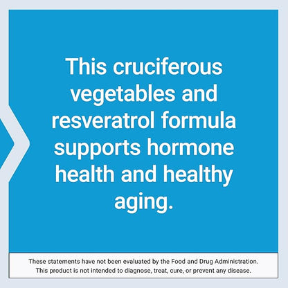 Life Extension Triple Action Cruciferous Vegetable Extract & Resveratrol, Broccoli, Cabbage, resveratrol, Supports Cellular Protection, Gluten-Free, Non-GMO, Vegetarian, 60 Capsules