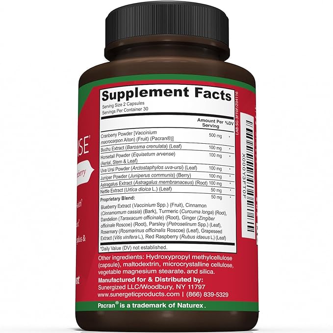 Premium Kidney Cleanse Supplement – Powerful Kidney Support Formula with Cranberry Extract Helps Support Healthy Kidneys & Urinary Tract Support– 60 Vegetarian Capsules