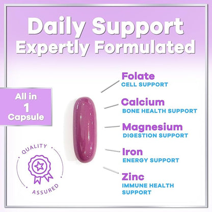 Multivitamin for Women - Vitamin A, C, D, E, and 8 B Vitamins for Energy & Immune Support, with Biotin, Iron & Zinc for Bone & Skin Health, Daily Womens Multivitamin & Minerals - 60 Softgels