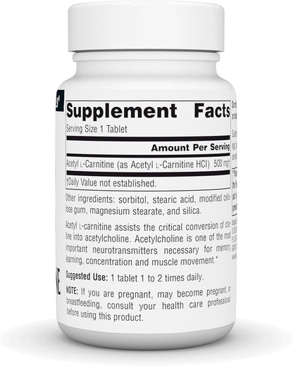 Source Naturals Acetyl L-Carnitine, 500mg, 30 Tablets