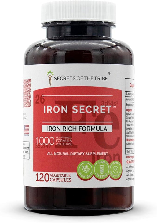 Secrets Of The Tribe - Iron Secret, Herbal Supplement Blend, Iron Rich Formula (120 Capsules)