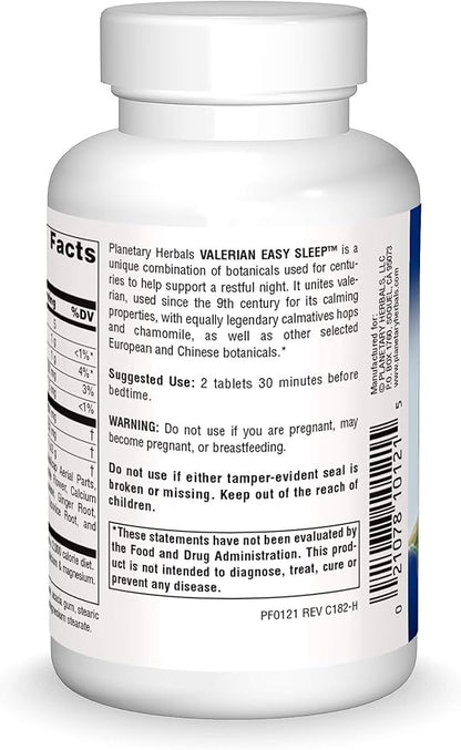 Planetary Herbals Valerian Easy Sleep Tablets, 60 Count