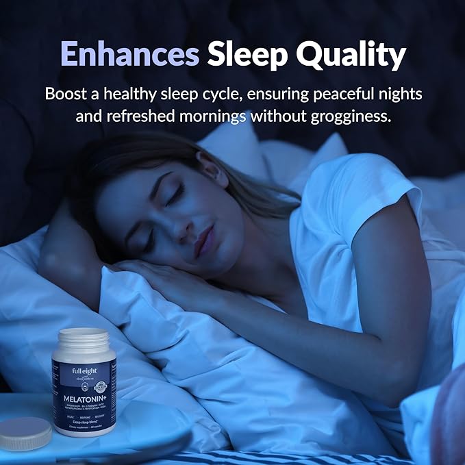 Melatonin+ Fast Dissolve Melatonin Supplements 10mg – Sleep Aid for Adults, Natural Sleep Support, Magnesium, B6, L-Theanine, 5-HTP, Ashwagandha, L-Tryptophan, GABA, 60 Capsules