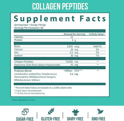 GOBIOTIX Super Greens & Collagen Bundle - Vitality Boost with Organic Spirulina & Hair-Skin-Nails Support - 30 Servings Each
